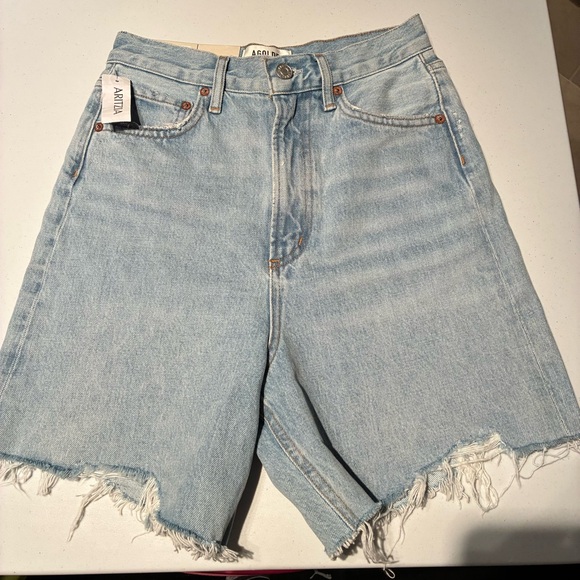 NWT Agolde Stella High Rise Baggy Shorts in Agreement Size 23 - Picture 7 of 15